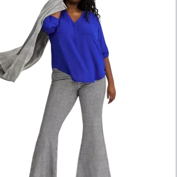 Torrid Harper Georgette Pullover 3/4 Sleeve Blouse Electric Blue 4X NWT - Picture 9 of 10